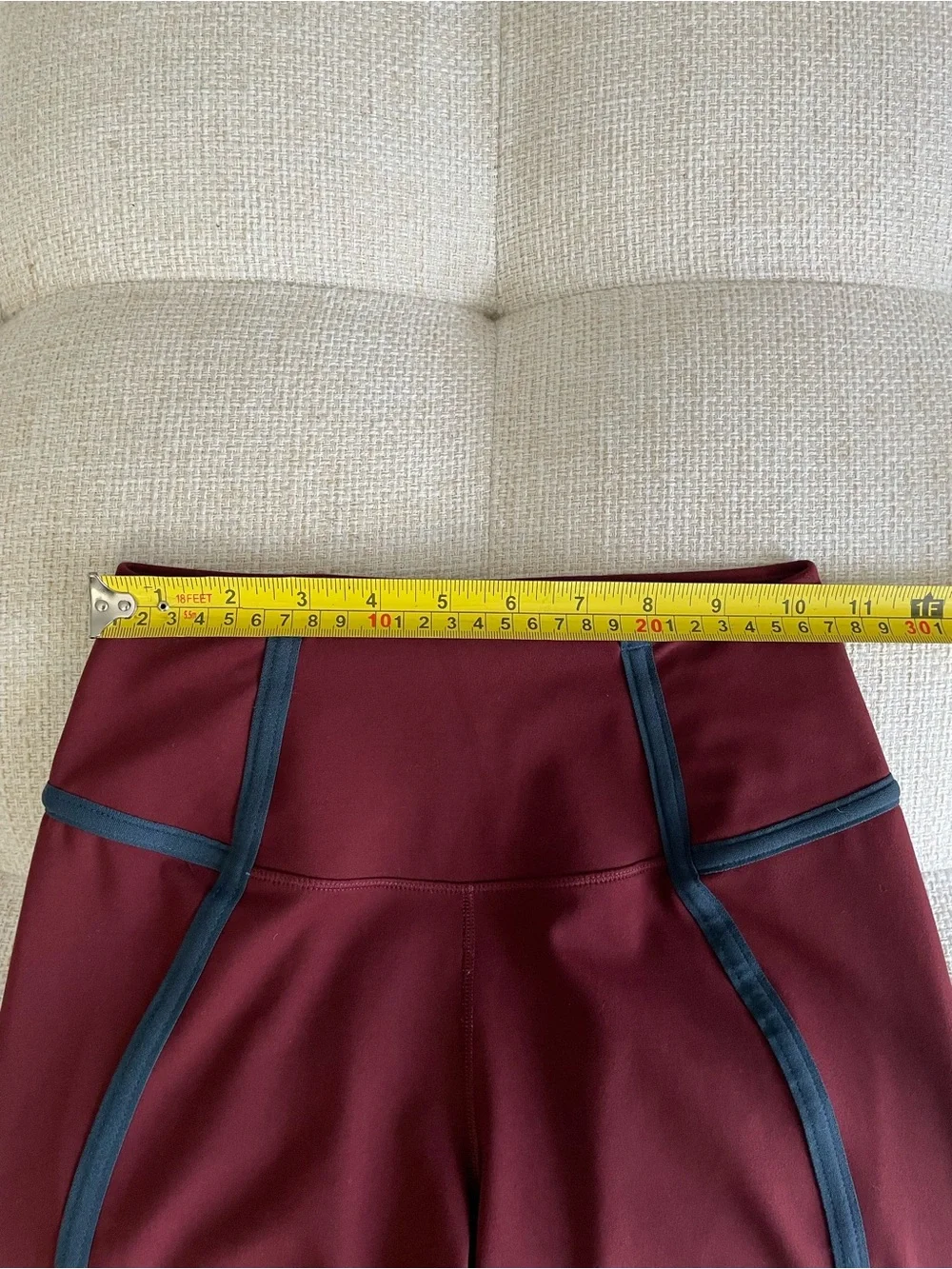 Nike High Rise 7/8 Legging Burgundy Navy Stripe Piping